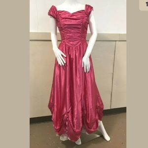 80s Cinderalla Hot Pink Retro Prom Party Dress XS